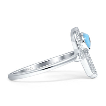Hand Of Hamsa 13mm Evil Eye Cubic Zirconia Ring 925 Sterling Silver Wholesale